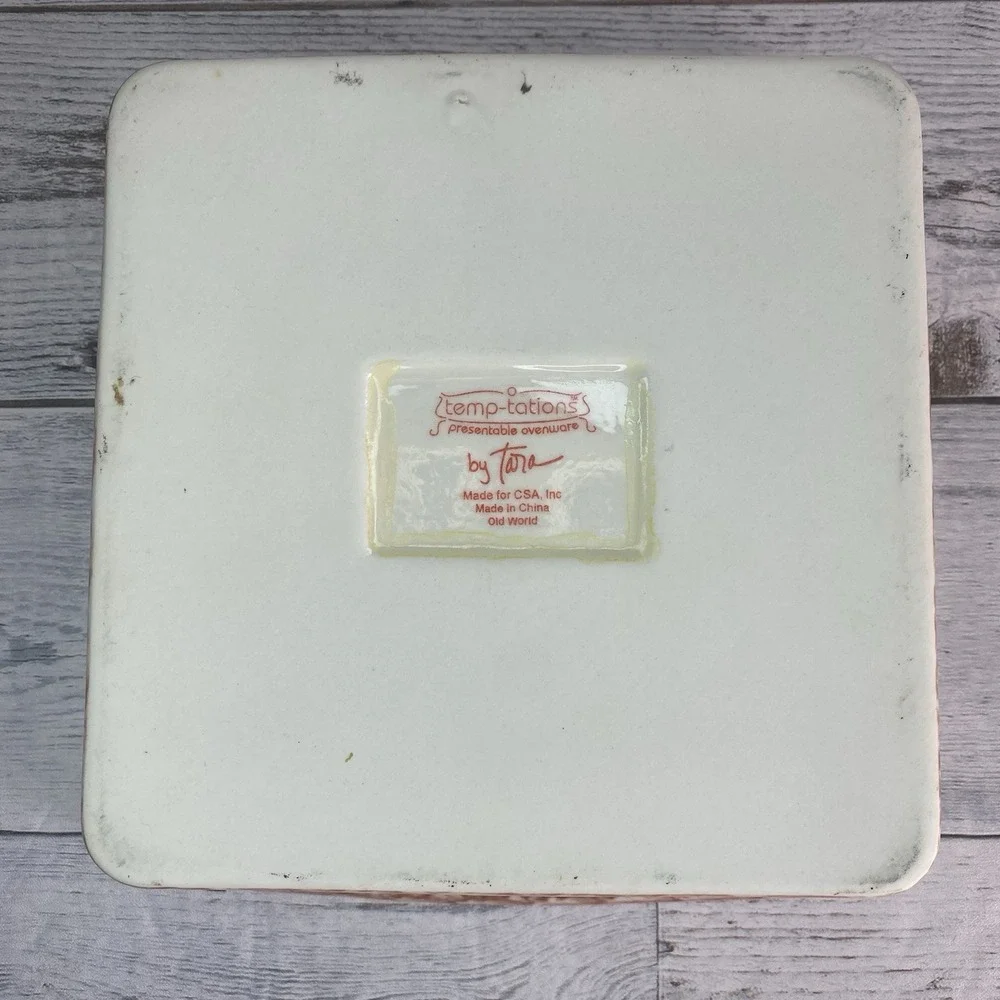 Temptations By Tara Old World Baking Serving Dish Square 8 Inch Cranberry